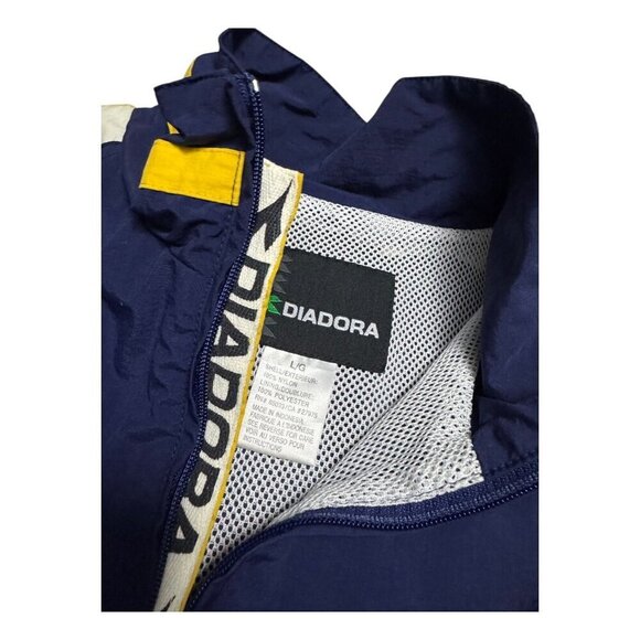 DIADORA Water Resistant Windbreaker Retro Soccer Outdoor Jacket Mens Large - Picture 4 of 6